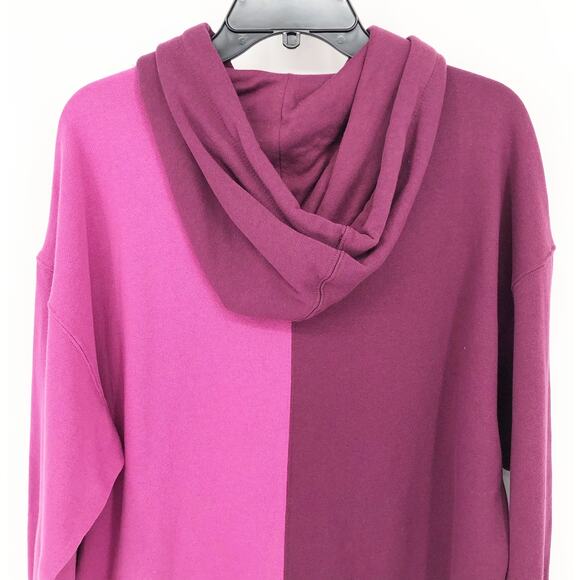 TOMMY HILFIGER SPORT Women's Colorblock Split Logo Hoodie XL Purple Crewneck NWT - Picture 8 of 11